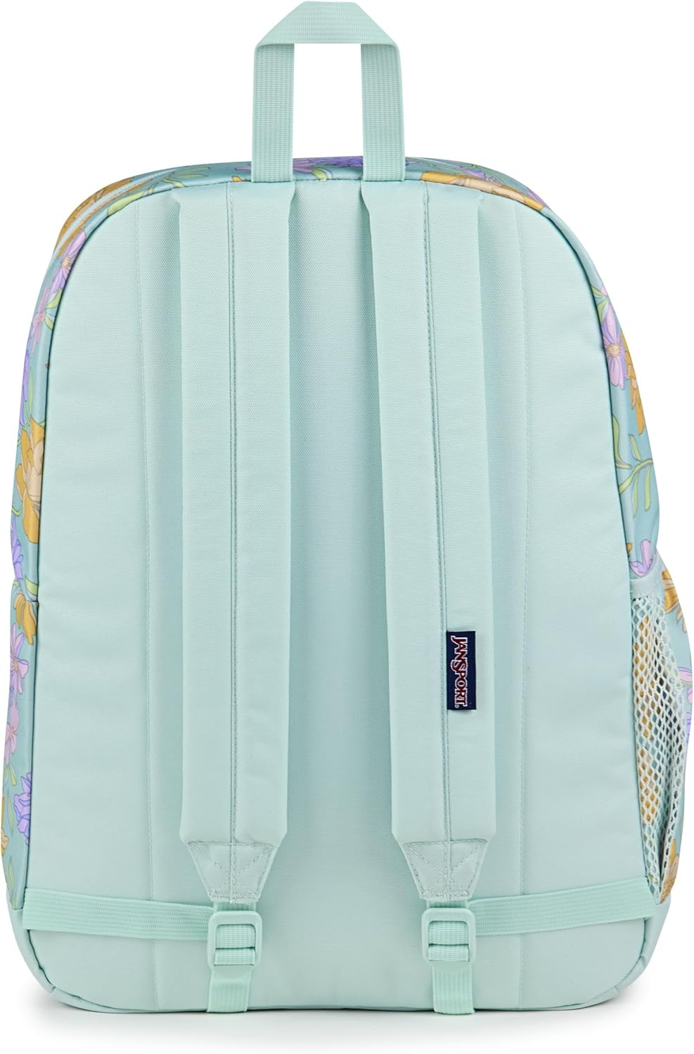 image:imageJanSport Cross Town Plus Backpack Large Main Compartment Side Water Bottle Pocket 15Inch Padded Laptop Sleeve Emerald PoolFaded Floral Fresh Mint