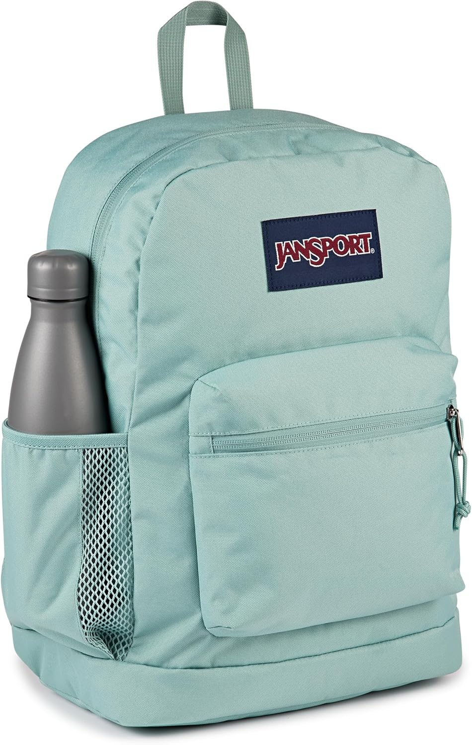 image:imageJanSport Cross Town Plus Backpack Large Main Compartment Side Water Bottle Pocket 15Inch Padded Laptop Sleeve Emerald PoolFaded Sage
