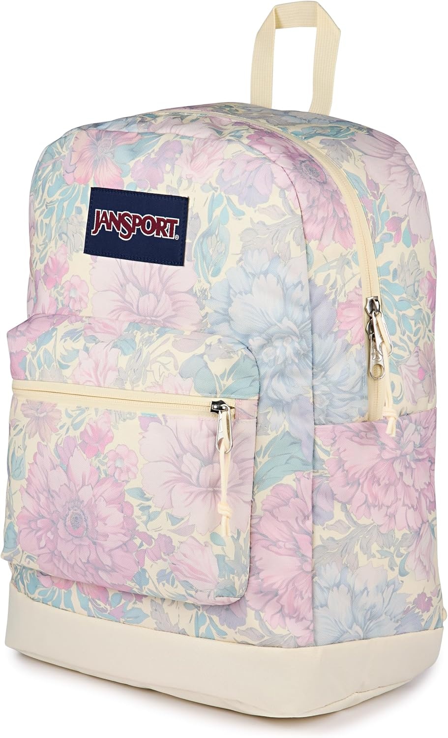 image:imageJanSport Cross Town Plus Backpack Large Main Compartment Side Water Bottle Pocket 15Inch Padded Laptop Sleeve Emerald PoolFaded Tapestry