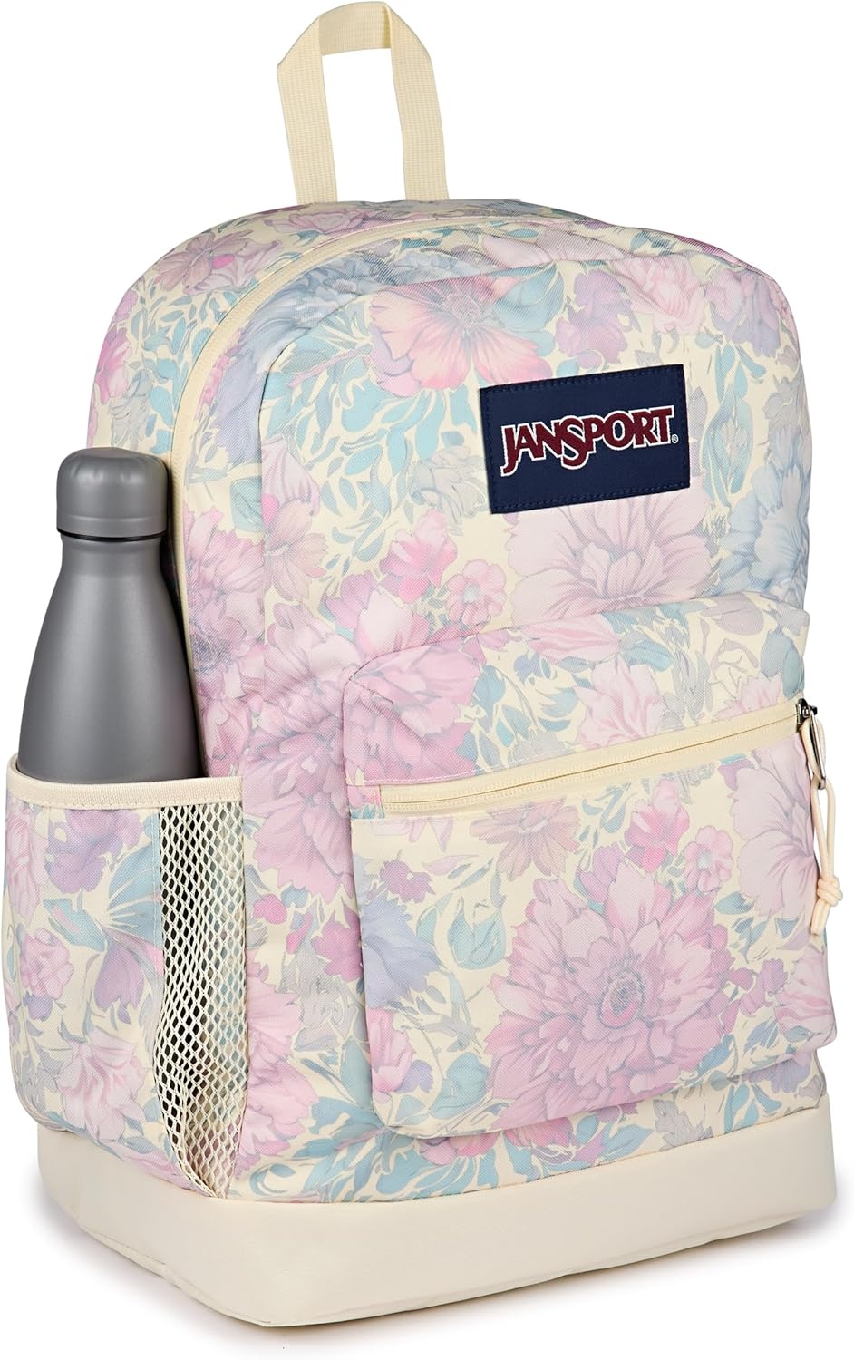 image:imageJanSport Cross Town Plus Backpack Large Main Compartment Side Water Bottle Pocket 15Inch Padded Laptop Sleeve Emerald PoolFaded Tapestry