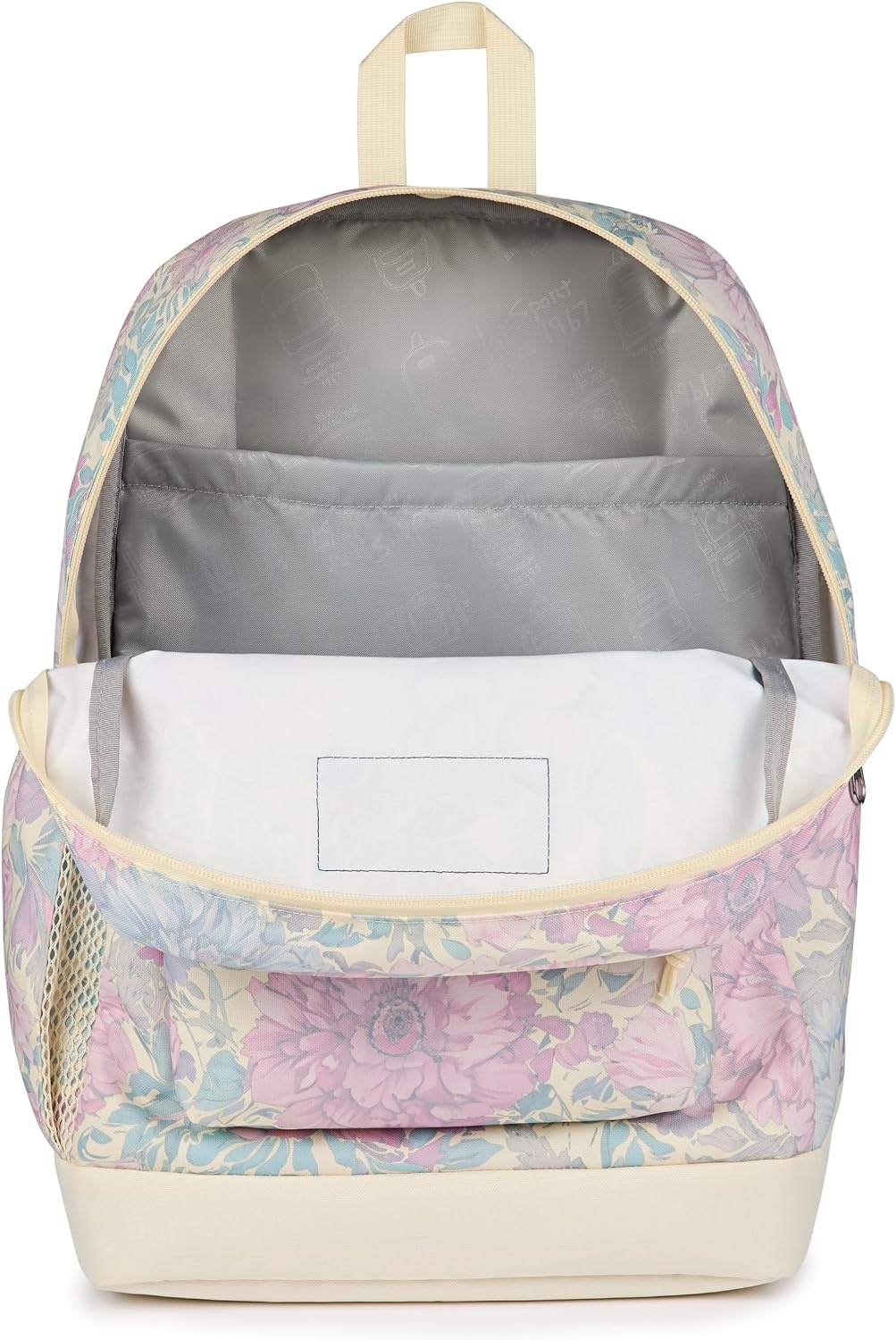 image:imageJanSport Cross Town Plus Backpack Large Main Compartment Side Water Bottle Pocket 15Inch Padded Laptop Sleeve Emerald PoolFaded Tapestry