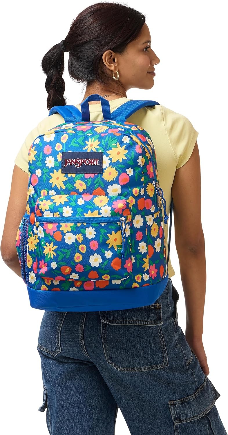 image:imageJanSport Cross Town Plus Backpack Large Main Compartment Side Water Bottle Pocket 15Inch Padded Laptop Sleeve Emerald PoolFlower Market