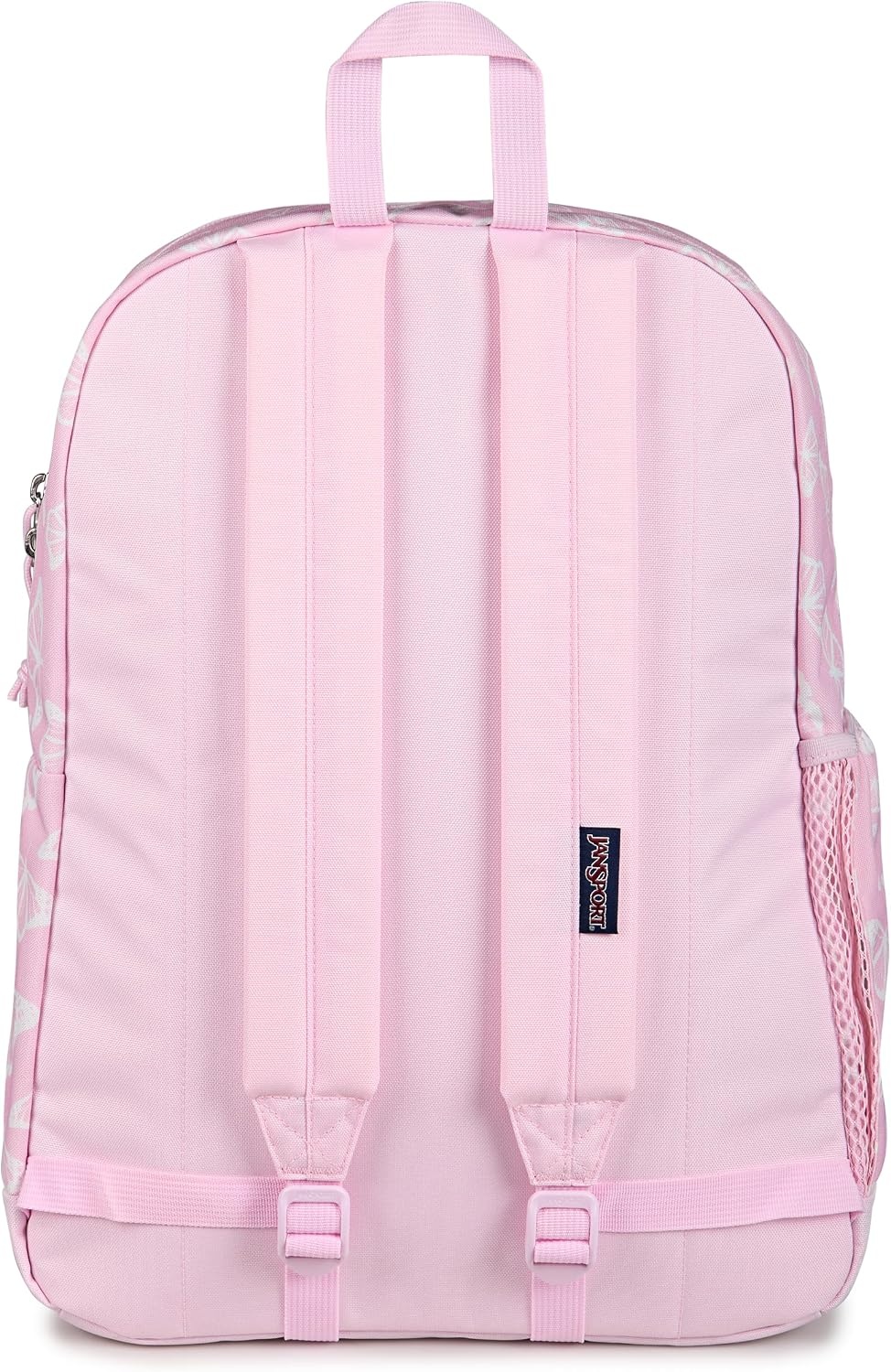 image:imageJanSport Cross Town Plus Backpack Large Main Compartment Side Water Bottle Pocket 15Inch Padded Laptop Sleeve Emerald PoolFlutter By Pink IceWhitePink Ice