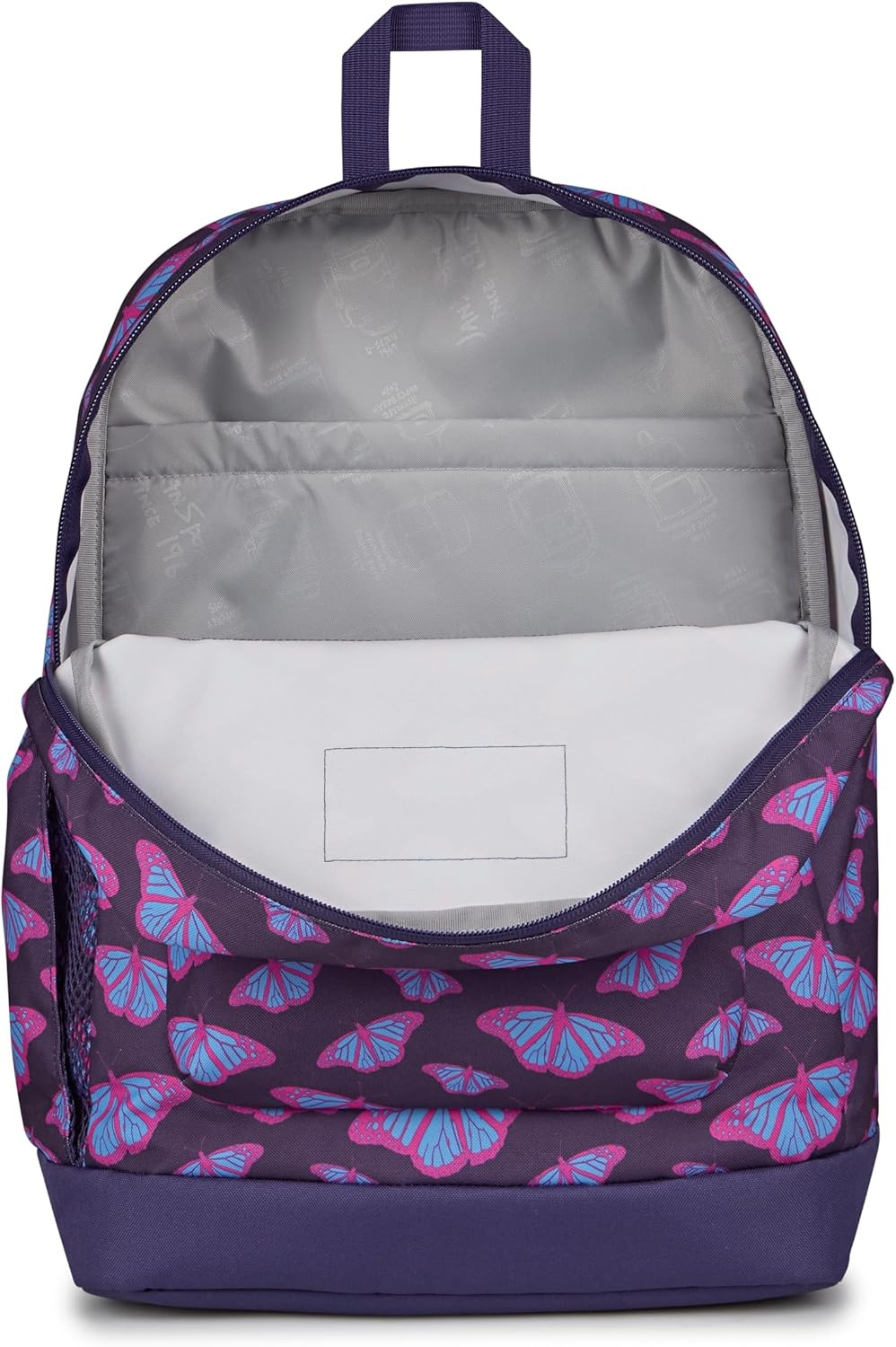 image:imageJanSport Cross Town Plus Backpack Large Main Compartment Side Water Bottle Pocket 15Inch Padded Laptop Sleeve Emerald PoolFlutter By Purple