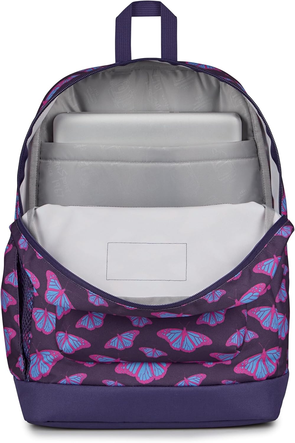 image:imageJanSport Cross Town Plus Backpack Large Main Compartment Side Water Bottle Pocket 15Inch Padded Laptop Sleeve Emerald PoolFlutter By Purple
