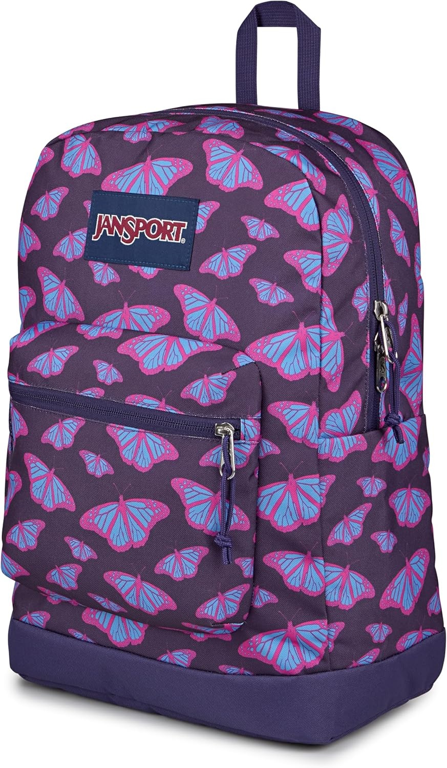 image:imageJanSport Cross Town Plus Backpack Large Main Compartment Side Water Bottle Pocket 15Inch Padded Laptop Sleeve Emerald PoolFlutter By Purple