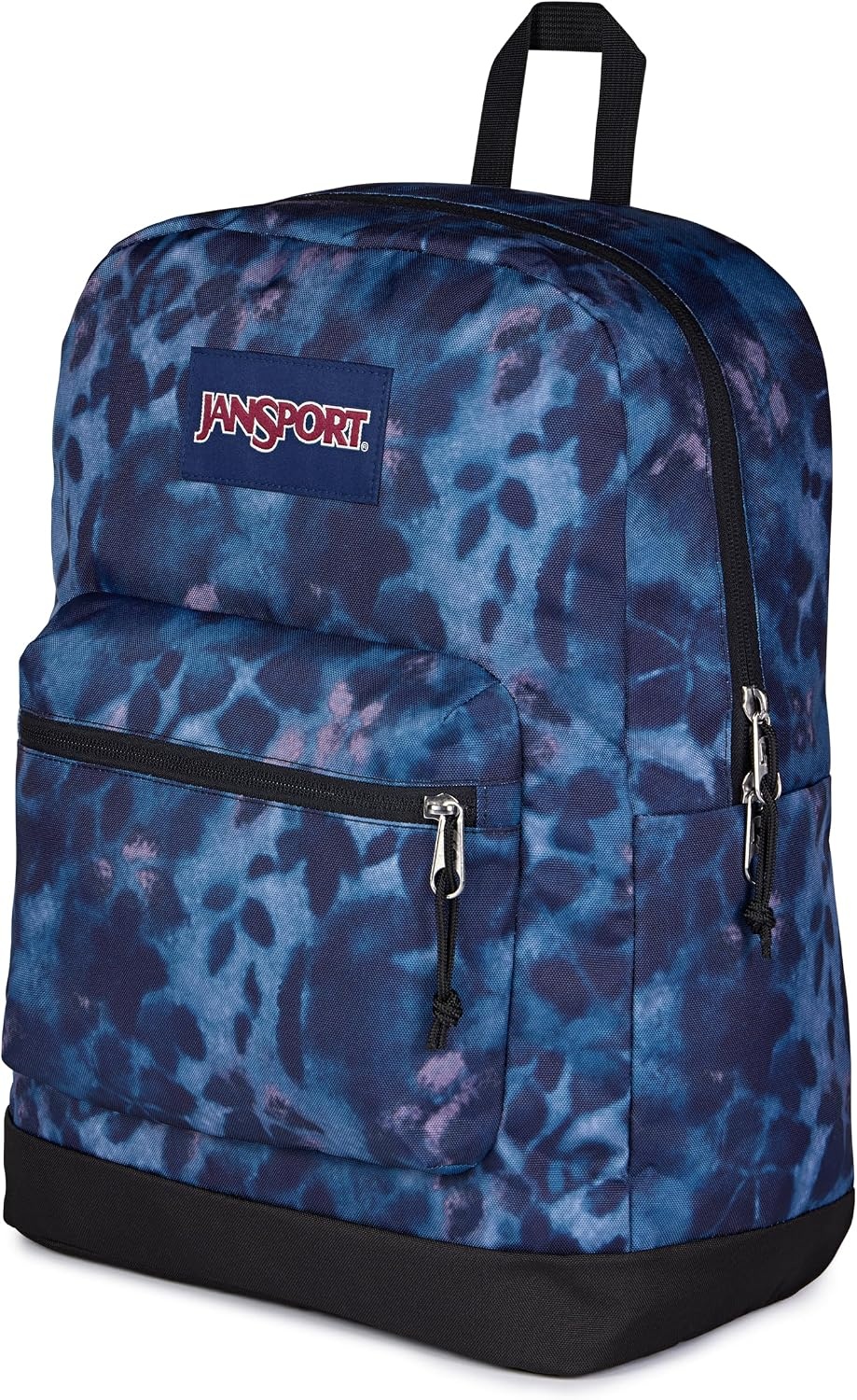 image:imageJanSport Cross Town Plus Backpack Large Main Compartment Side Water Bottle Pocket 15Inch Padded Laptop Sleeve Emerald PoolGhostly Florals NavyPurplePink