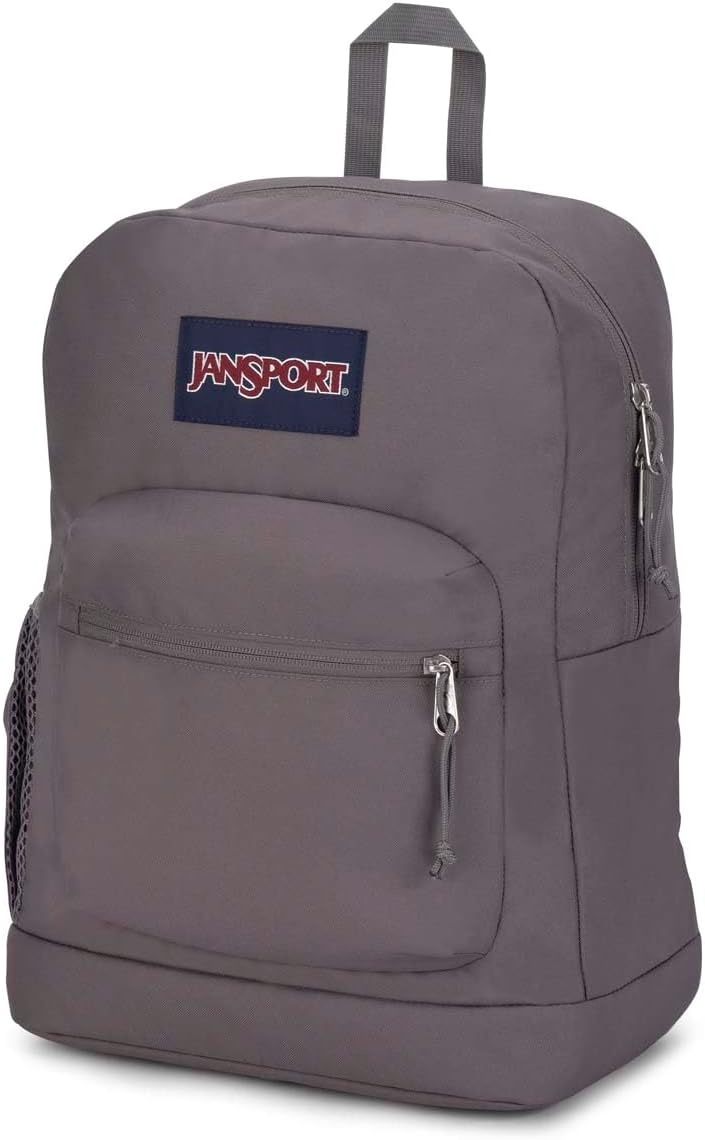 image:imageJanSport Cross Town Plus Backpack Large Main Compartment Side Water Bottle Pocket 15Inch Padded Laptop Sleeve Emerald PoolGraphite Grey