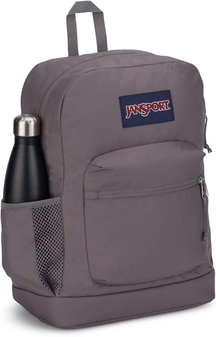 image:imageJanSport Cross Town Plus Backpack Large Main Compartment Side Water Bottle Pocket 15Inch Padded Laptop Sleeve Emerald PoolGraphite Grey