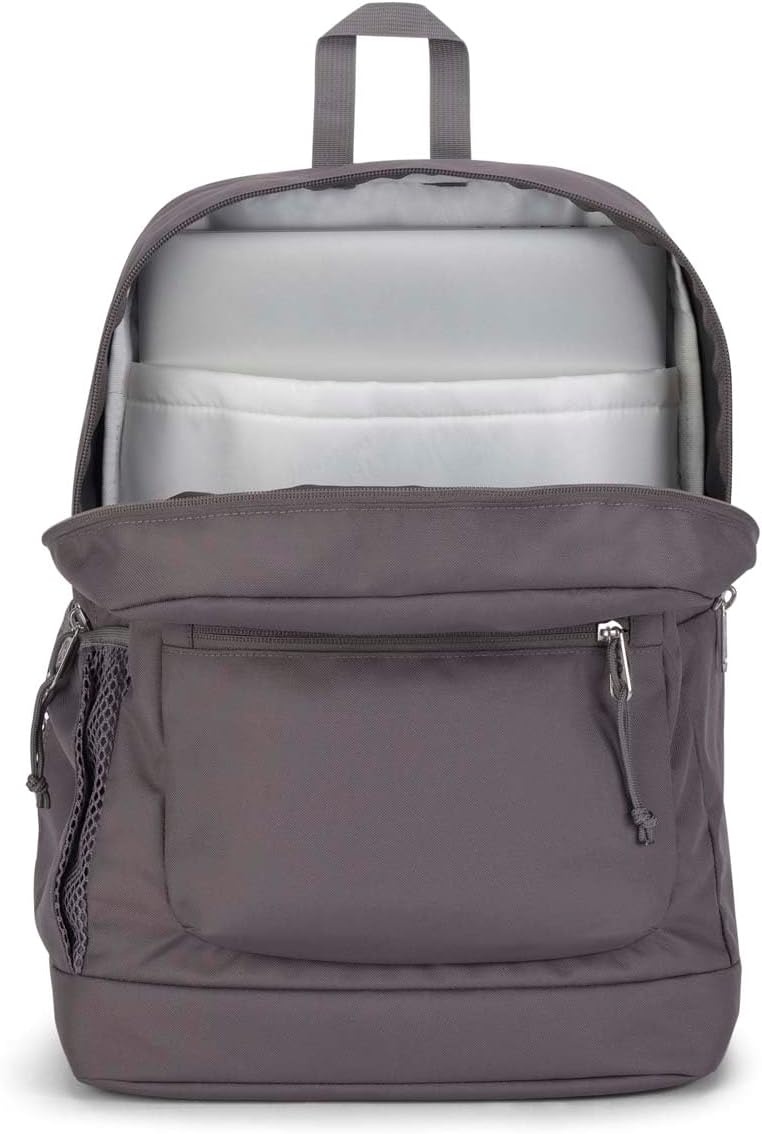 image:imageJanSport Cross Town Plus Backpack Large Main Compartment Side Water Bottle Pocket 15Inch Padded Laptop Sleeve Emerald PoolGraphite Grey