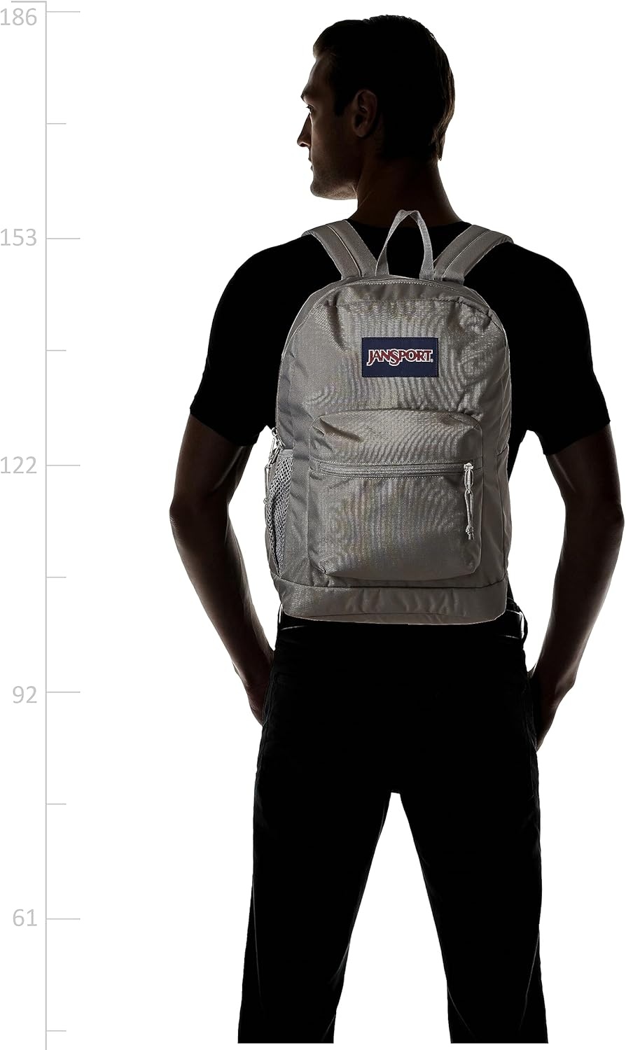 image:imageJanSport Cross Town Plus Backpack Large Main Compartment Side Water Bottle Pocket 15Inch Padded Laptop Sleeve Emerald PoolGraphite Grey