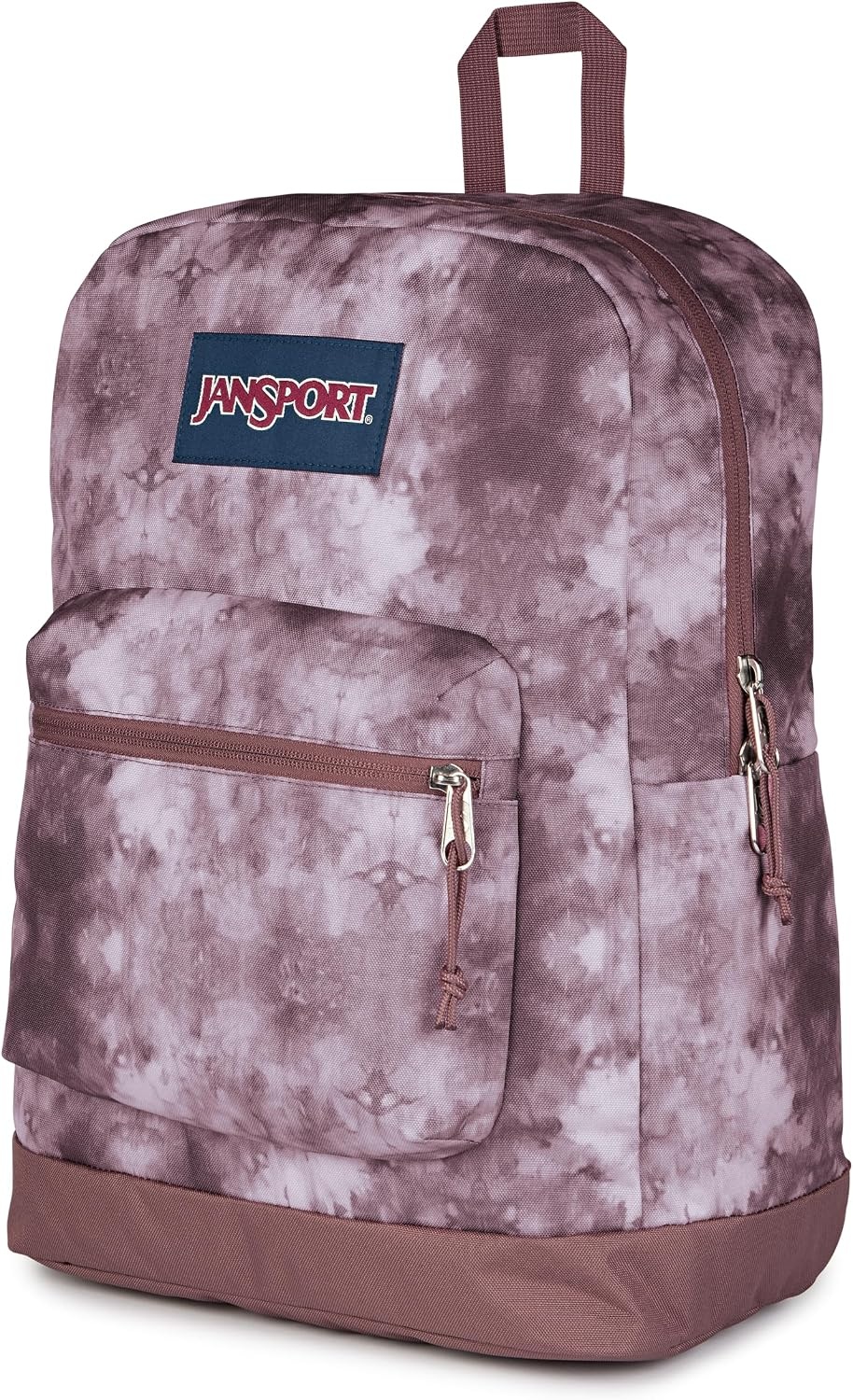 image:imageJanSport Cross Town Plus Backpack Large Main Compartment Side Water Bottle Pocket 15Inch Padded Laptop Sleeve Emerald PoolIce Dye Mahogany HazeWhite