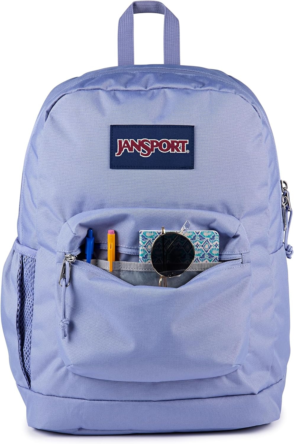 image:imageJanSport Cross Town Plus Backpack Large Main Compartment Side Water Bottle Pocket 15Inch Padded Laptop Sleeve Emerald PoolLavender Ash