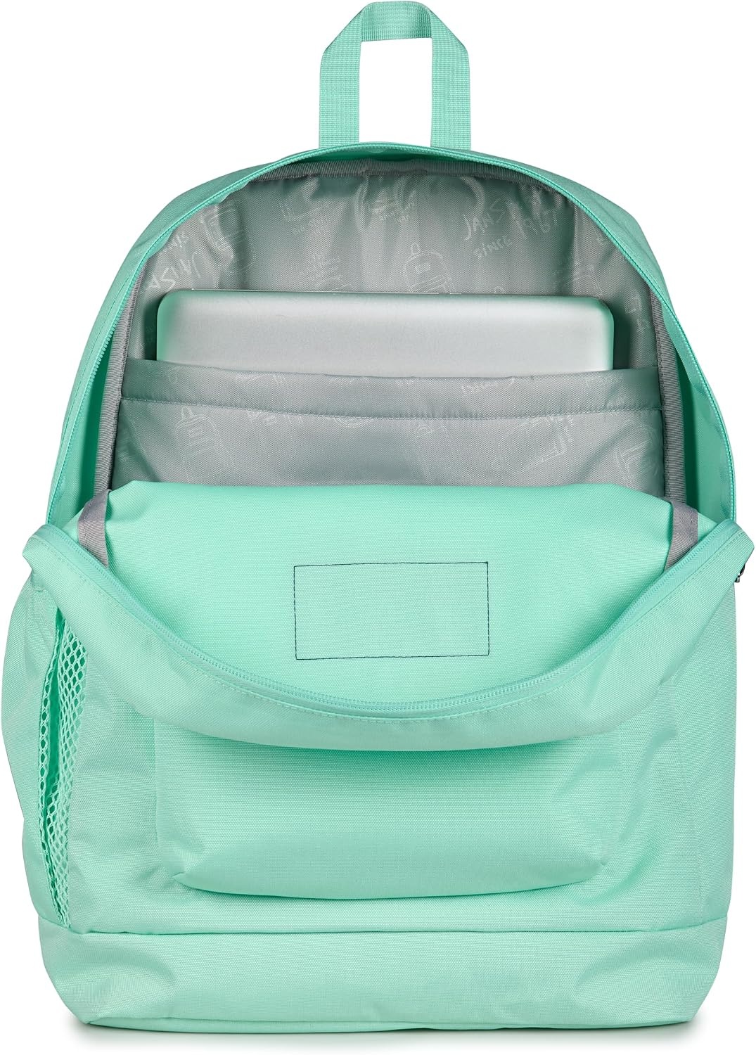 image:imageJanSport Cross Town Plus Backpack Large Main Compartment Side Water Bottle Pocket 15Inch Padded Laptop Sleeve Emerald PoolMagic Mint