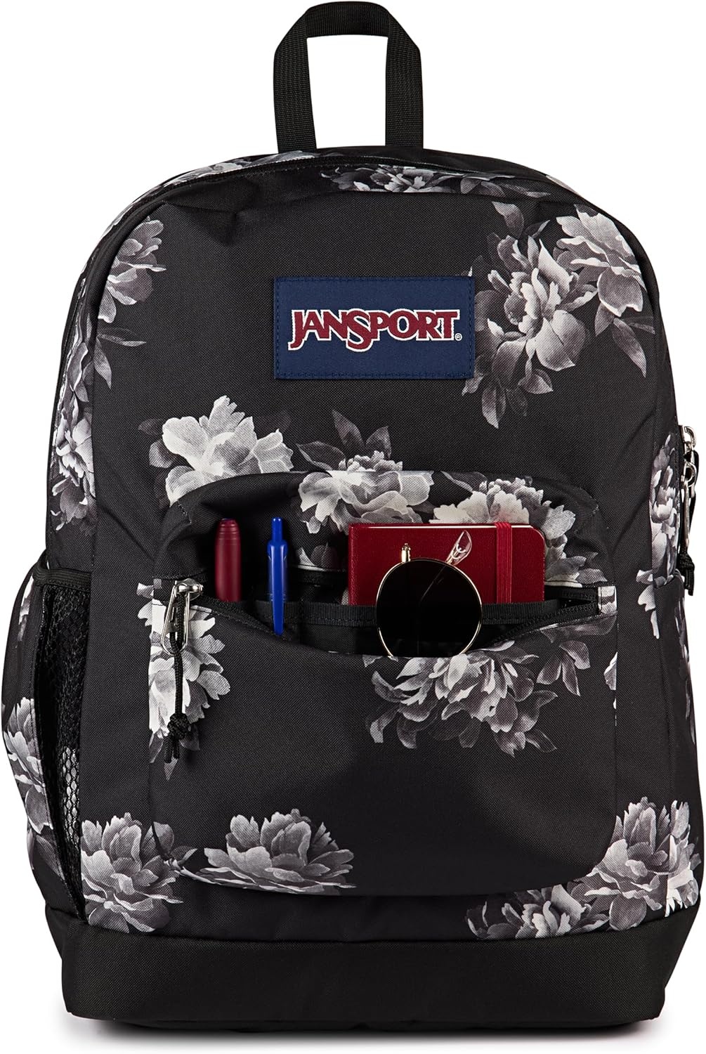 image:imageJanSport Cross Town Plus Backpack Large Main Compartment Side Water Bottle Pocket 15Inch Padded Laptop Sleeve Emerald PoolMagnolia Mirage