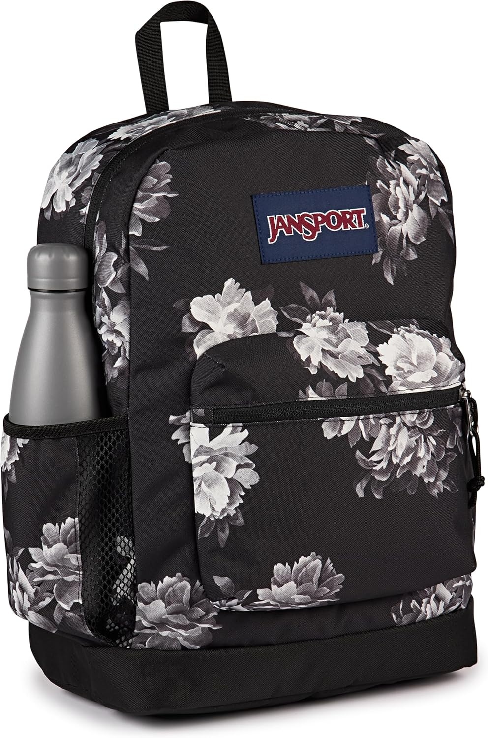 image:imageJanSport Cross Town Plus Backpack Large Main Compartment Side Water Bottle Pocket 15Inch Padded Laptop Sleeve Emerald PoolMagnolia Mirage