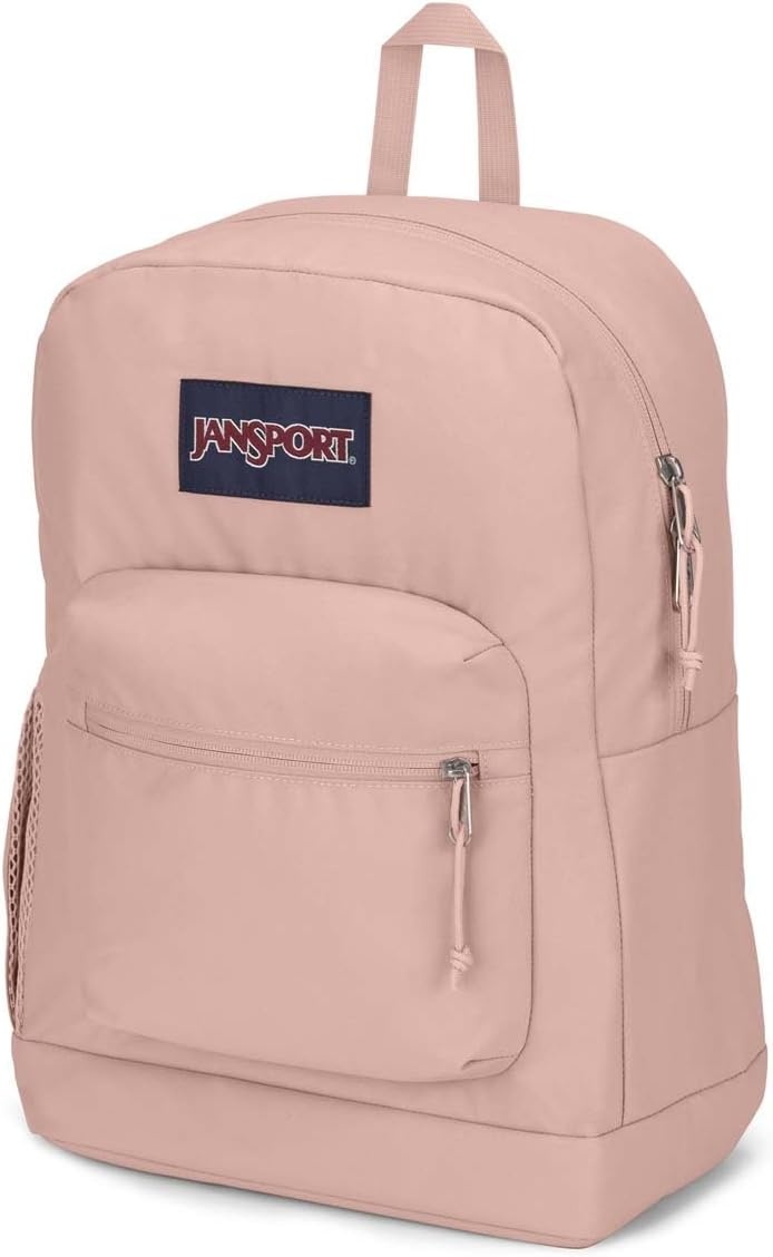 image:imageJanSport Cross Town Plus Backpack Large Main Compartment Side Water Bottle Pocket 15Inch Padded Laptop Sleeve Emerald PoolMisty Rose