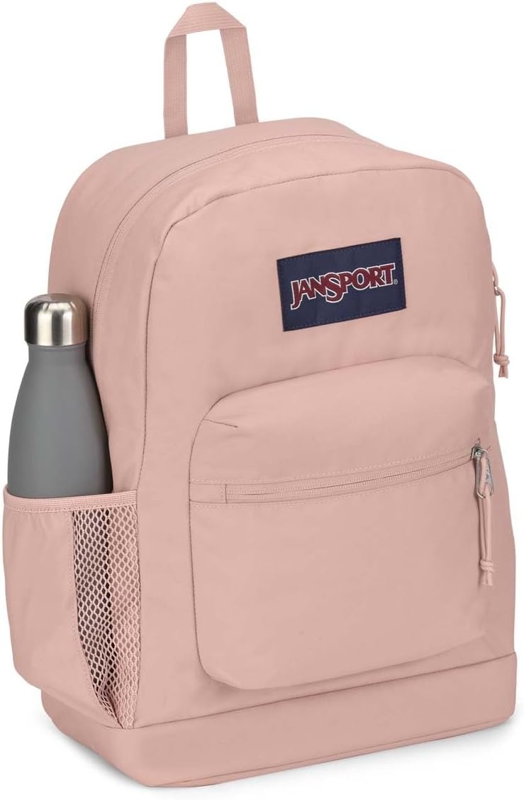 image:imageJanSport Cross Town Plus Backpack Large Main Compartment Side Water Bottle Pocket 15Inch Padded Laptop Sleeve Emerald PoolMisty Rose