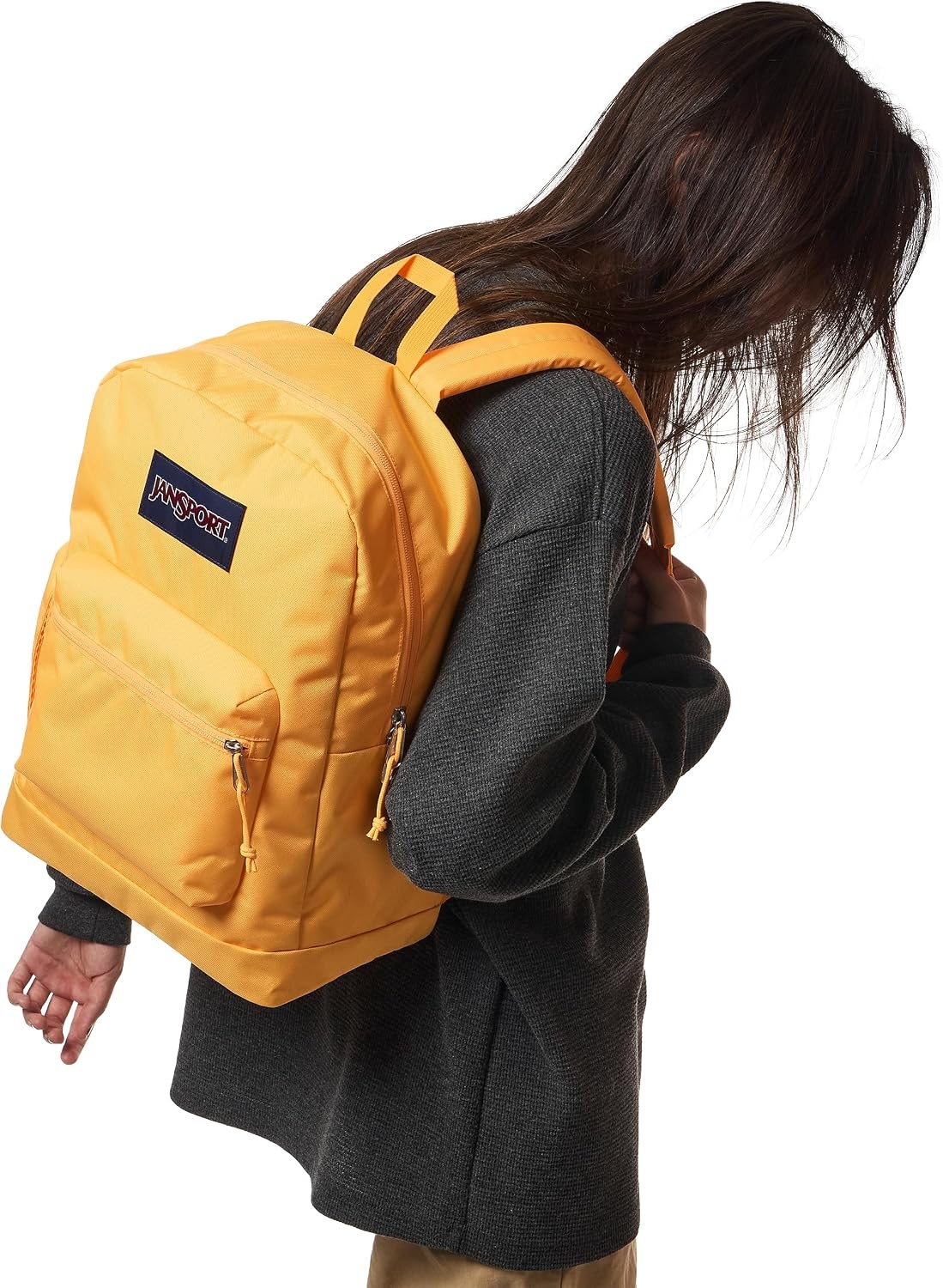 image:imageJanSport Cross Town Plus Backpack Large Main Compartment Side Water Bottle Pocket 15Inch Padded Laptop Sleeve Emerald PoolOrange Soda
