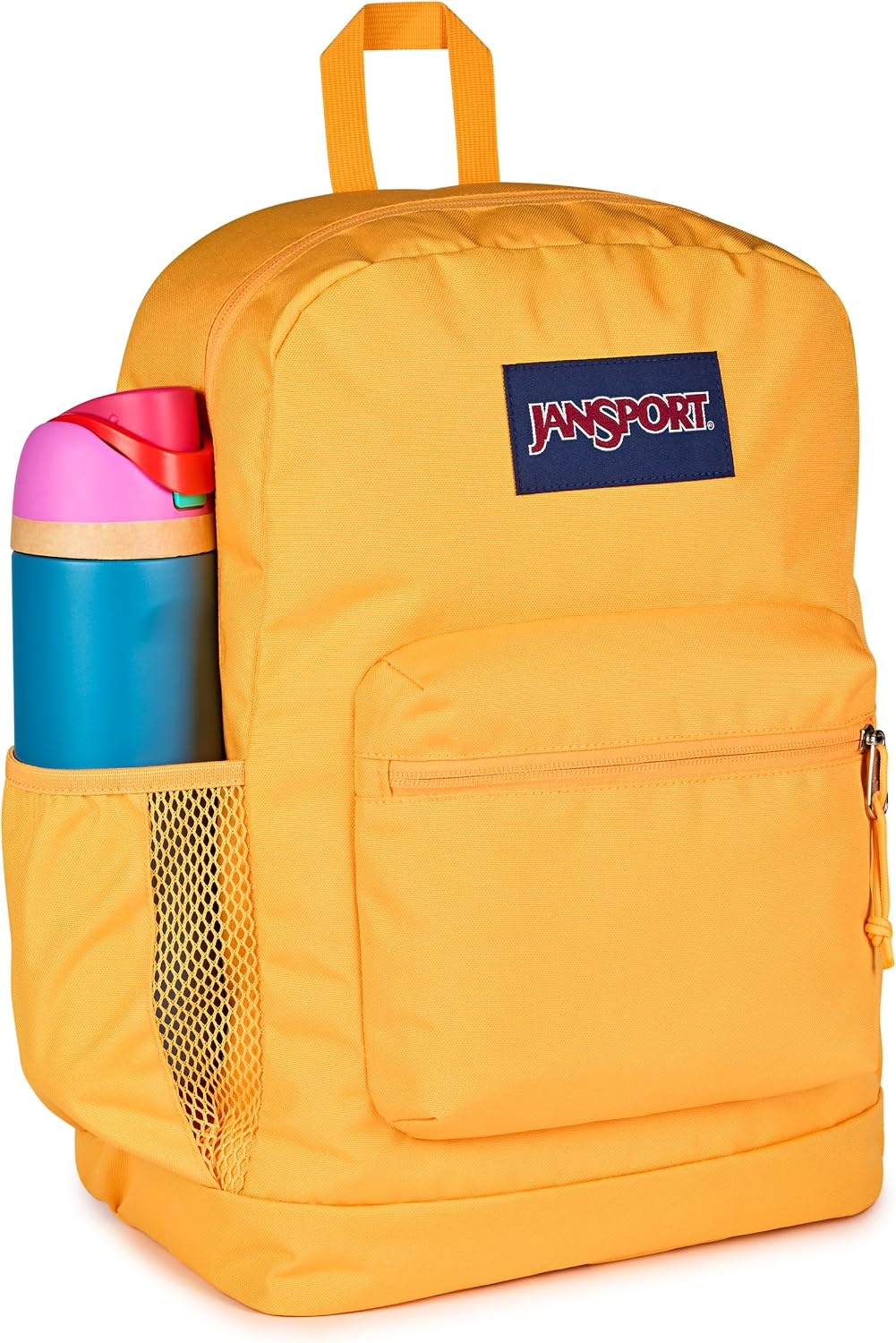 image:imageJanSport Cross Town Plus Backpack Large Main Compartment Side Water Bottle Pocket 15Inch Padded Laptop Sleeve Emerald PoolOrange Soda