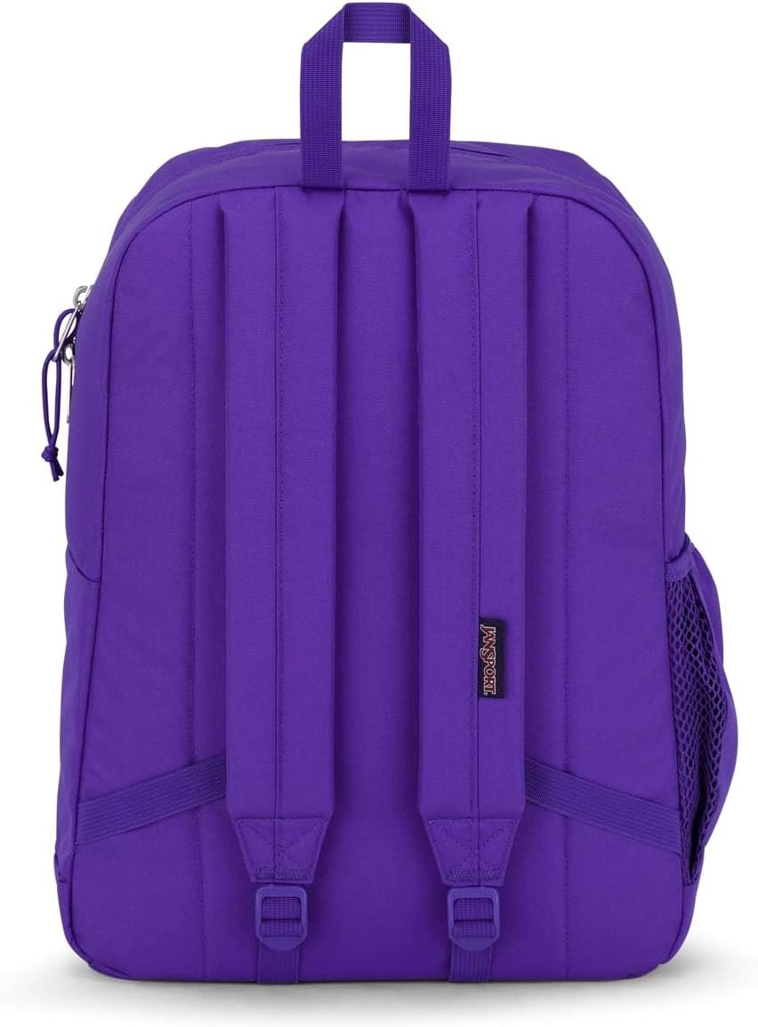 image:imageJanSport Cross Town Plus Backpack Large Main Compartment Side Water Bottle Pocket 15Inch Padded Laptop Sleeve Emerald PoolParty Plum