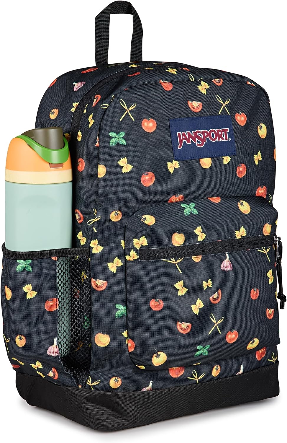 image:imageJanSport Cross Town Plus Backpack Large Main Compartment Side Water Bottle Pocket 15Inch Padded Laptop Sleeve Emerald PoolPasta Party