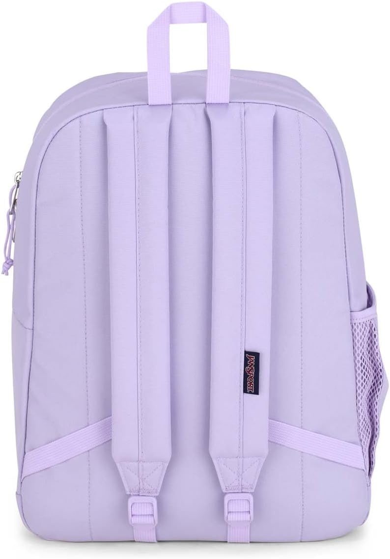 image:imageJanSport Cross Town Plus Backpack Large Main Compartment Side Water Bottle Pocket 15Inch Padded Laptop Sleeve Emerald PoolPastel Lilac