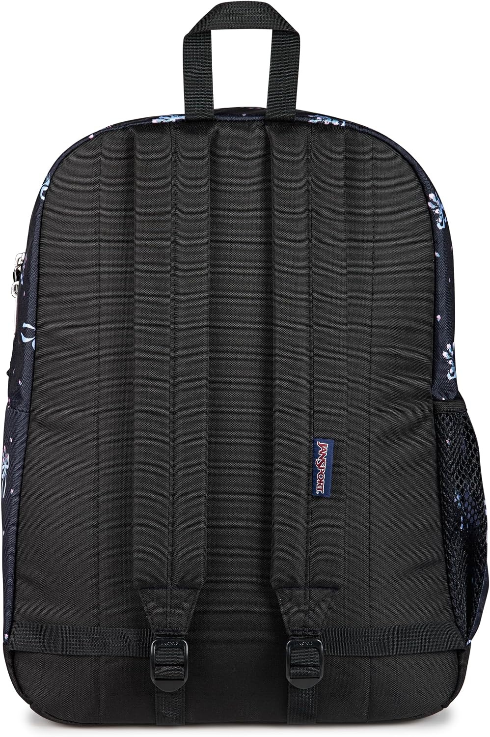 image:imageJanSport Cross Town Plus Backpack Large Main Compartment Side Water Bottle Pocket 15Inch Padded Laptop Sleeve Emerald PoolPastel Petals BlackBluePinkGreen