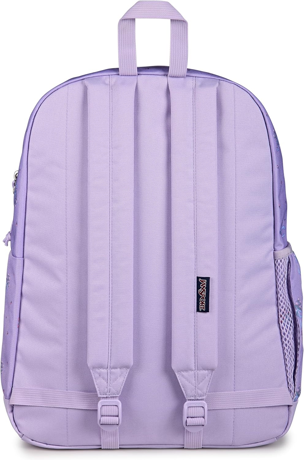 image:imageJanSport Cross Town Plus Backpack Large Main Compartment Side Water Bottle Pocket 15Inch Padded Laptop Sleeve Emerald PoolPastel Petals LilacBluePinkGreen