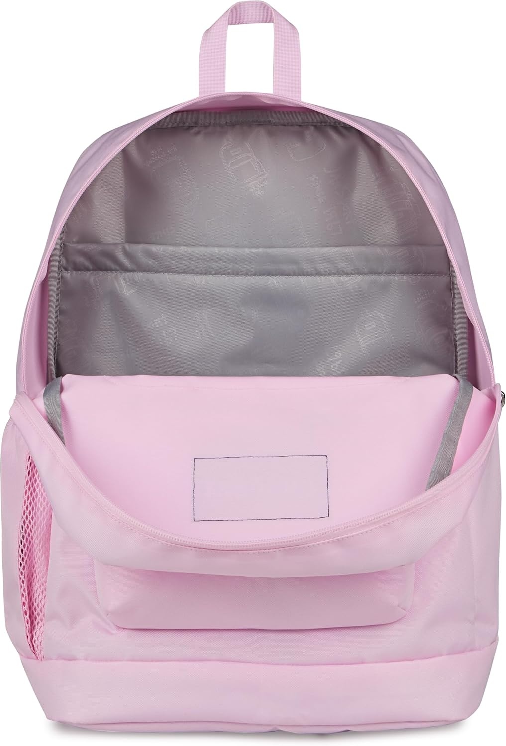 image:imageJanSport Cross Town Plus Backpack Large Main Compartment Side Water Bottle Pocket 15Inch Padded Laptop Sleeve Emerald PoolPink Ice