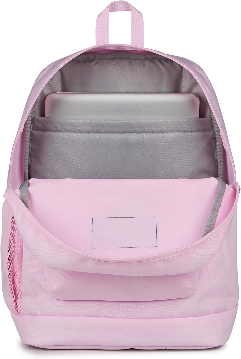 image:imageJanSport Cross Town Plus Backpack Large Main Compartment Side Water Bottle Pocket 15Inch Padded Laptop Sleeve Emerald PoolPink Ice