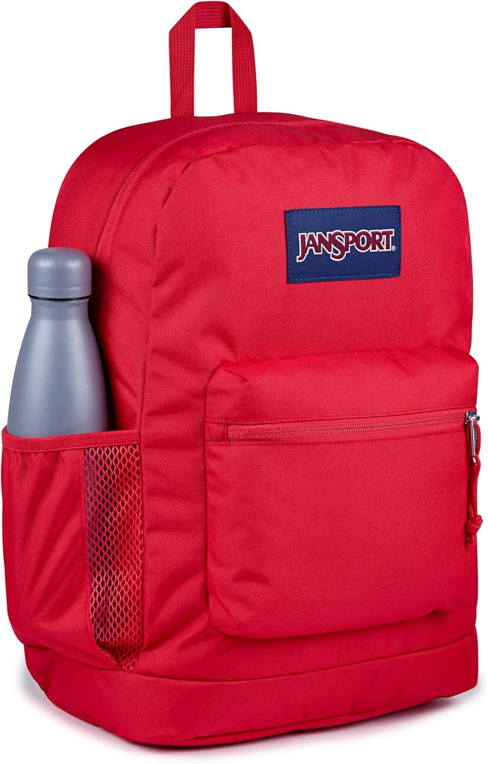 image:imageJanSport Cross Town Plus Backpack Large Main Compartment Side Water Bottle Pocket 15Inch Padded Laptop Sleeve Emerald PoolRed Tape