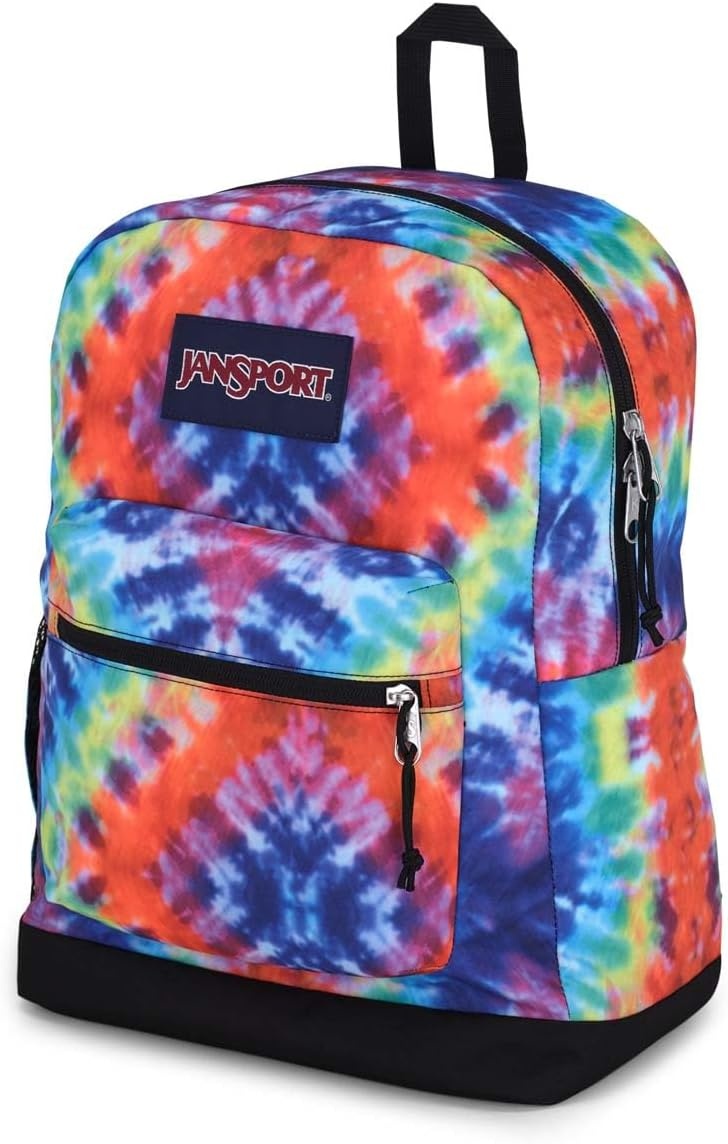 image:imageJanSport Cross Town Plus Backpack Large Main Compartment Side Water Bottle Pocket 15Inch Padded Laptop Sleeve Emerald PoolRedMulti Hippie Days
