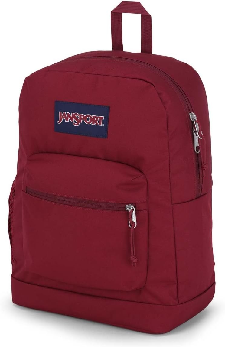 image:imageJanSport Cross Town Plus Backpack Large Main Compartment Side Water Bottle Pocket 15Inch Padded Laptop Sleeve Emerald PoolRusset Red
