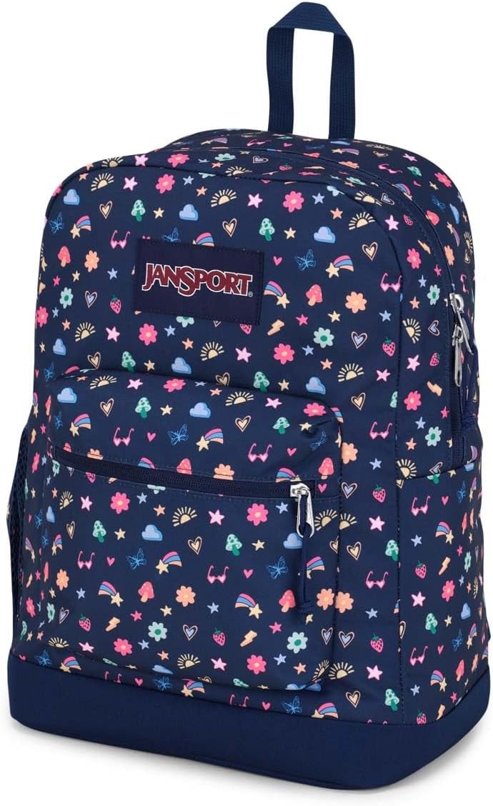 image:imageJanSport Cross Town Plus Backpack Large Main Compartment Side Water Bottle Pocket 15Inch Padded Laptop Sleeve Emerald PoolSlice of Fun