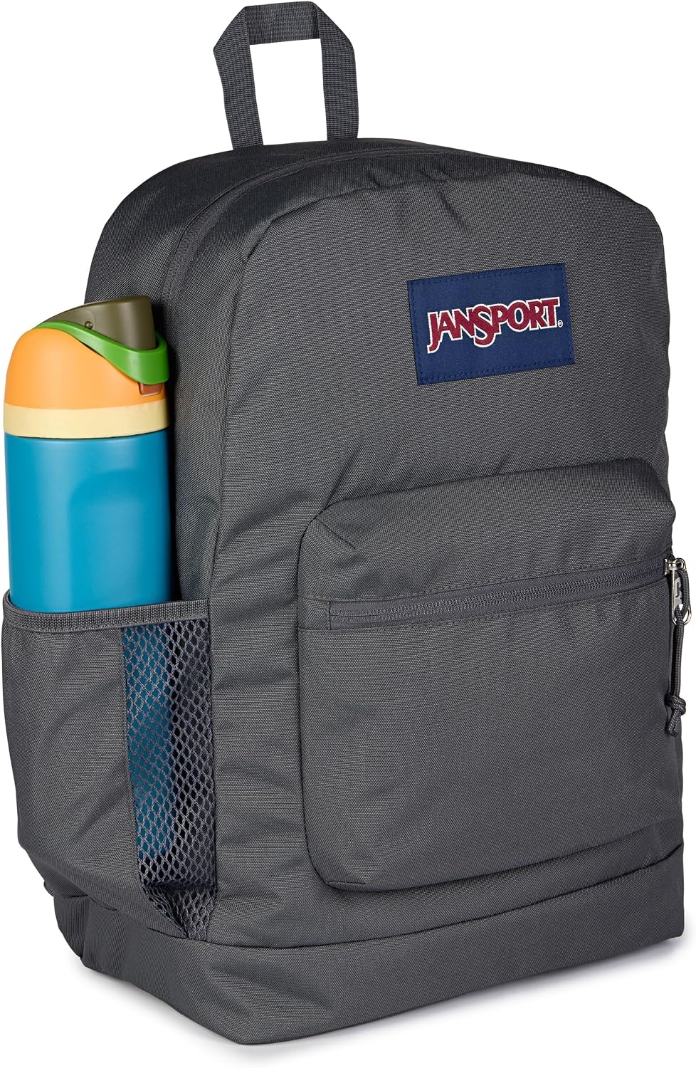 image:imageJanSport Cross Town Plus Backpack Large Main Compartment Side Water Bottle Pocket 15Inch Padded Laptop Sleeve Emerald PoolSmokey Grit