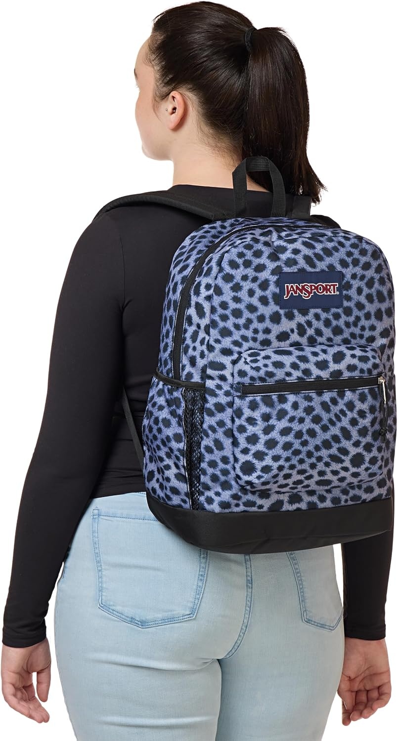image:imageJanSport Cross Town Plus Backpack Large Main Compartment Side Water Bottle Pocket 15Inch Padded Laptop Sleeve Emerald PoolSurreal Spots