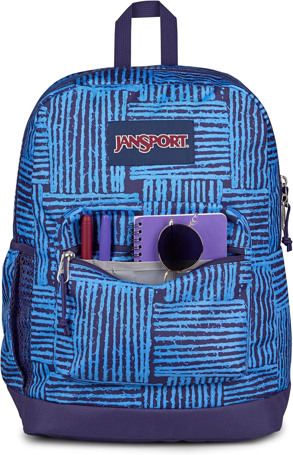 image:imageJanSport Cross Town Plus Backpack Large Main Compartment Side Water Bottle Pocket 15Inch Padded Laptop Sleeve Emerald PoolThreaded
