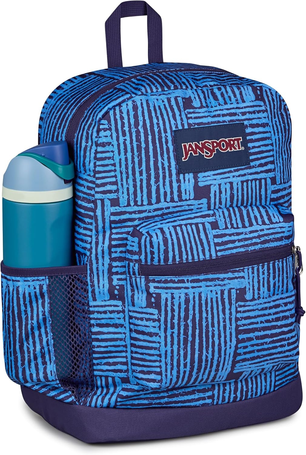 image:imageJanSport Cross Town Plus Backpack Large Main Compartment Side Water Bottle Pocket 15Inch Padded Laptop Sleeve Emerald PoolThreaded