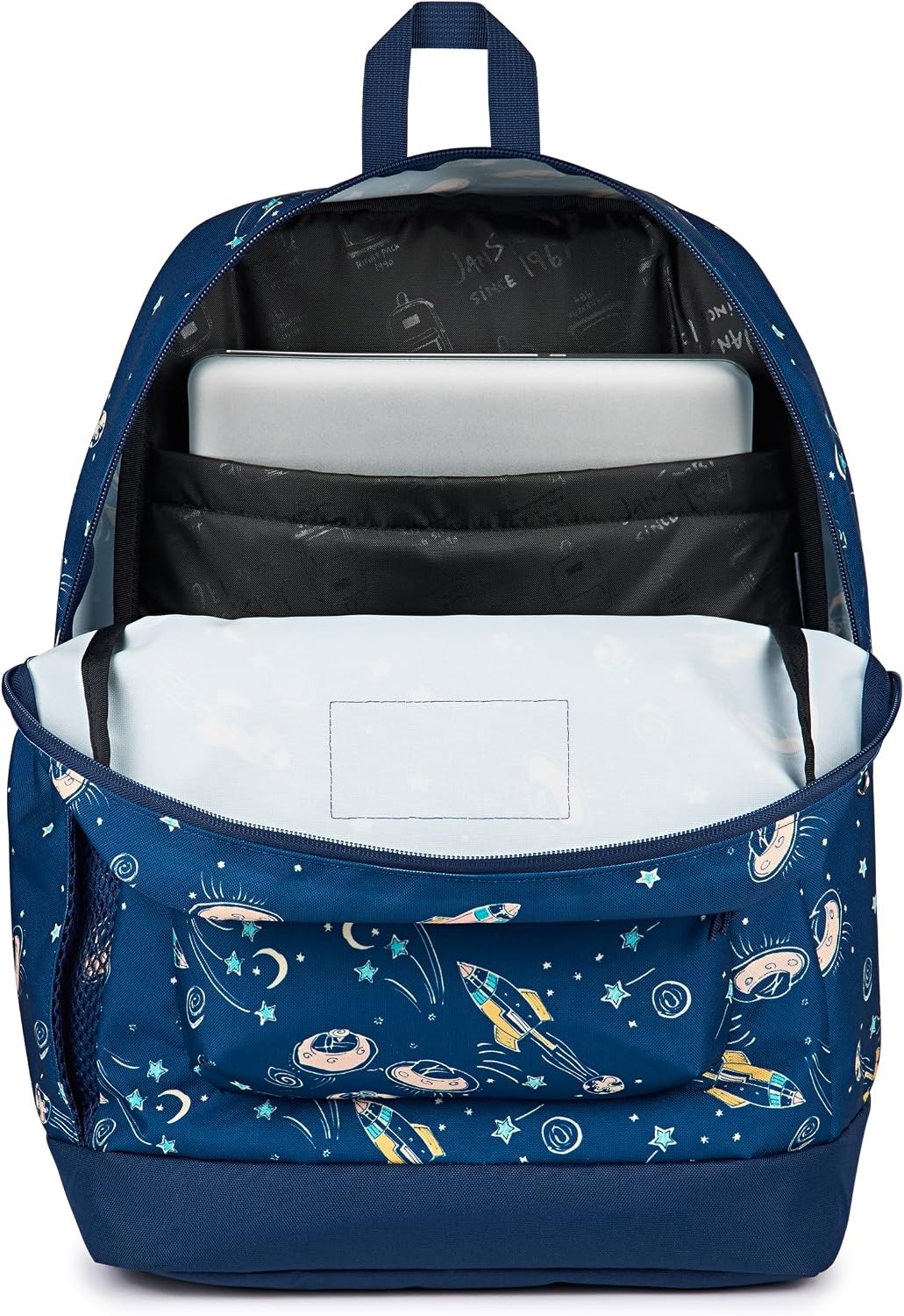 image:imageJanSport Cross Town Plus Backpack Large Main Compartment Side Water Bottle Pocket 15Inch Padded Laptop Sleeve Emerald PoolVortex Voyage