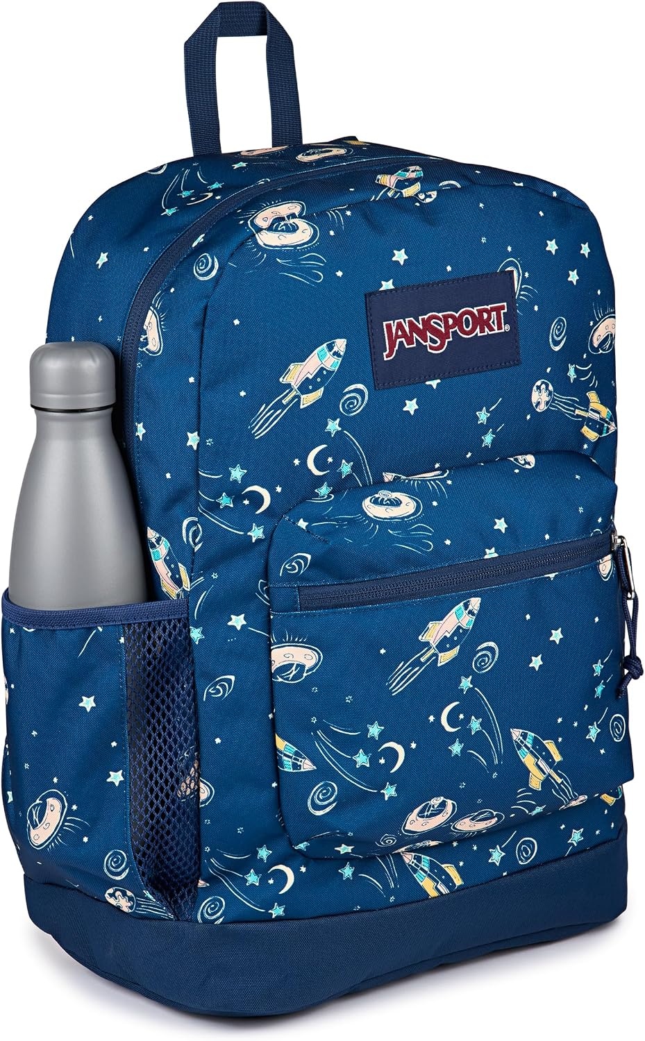 image:imageJanSport Cross Town Plus Backpack Large Main Compartment Side Water Bottle Pocket 15Inch Padded Laptop Sleeve Emerald PoolVortex Voyage