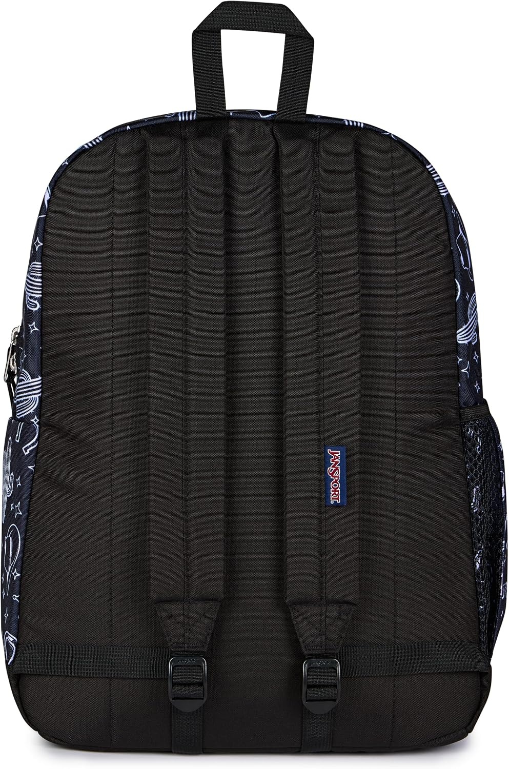 image:imageJanSport Cross Town Plus Backpack Large Main Compartment Side Water Bottle Pocket 15Inch Padded Laptop Sleeve Emerald PoolWild West Escape BlackBlackWhite