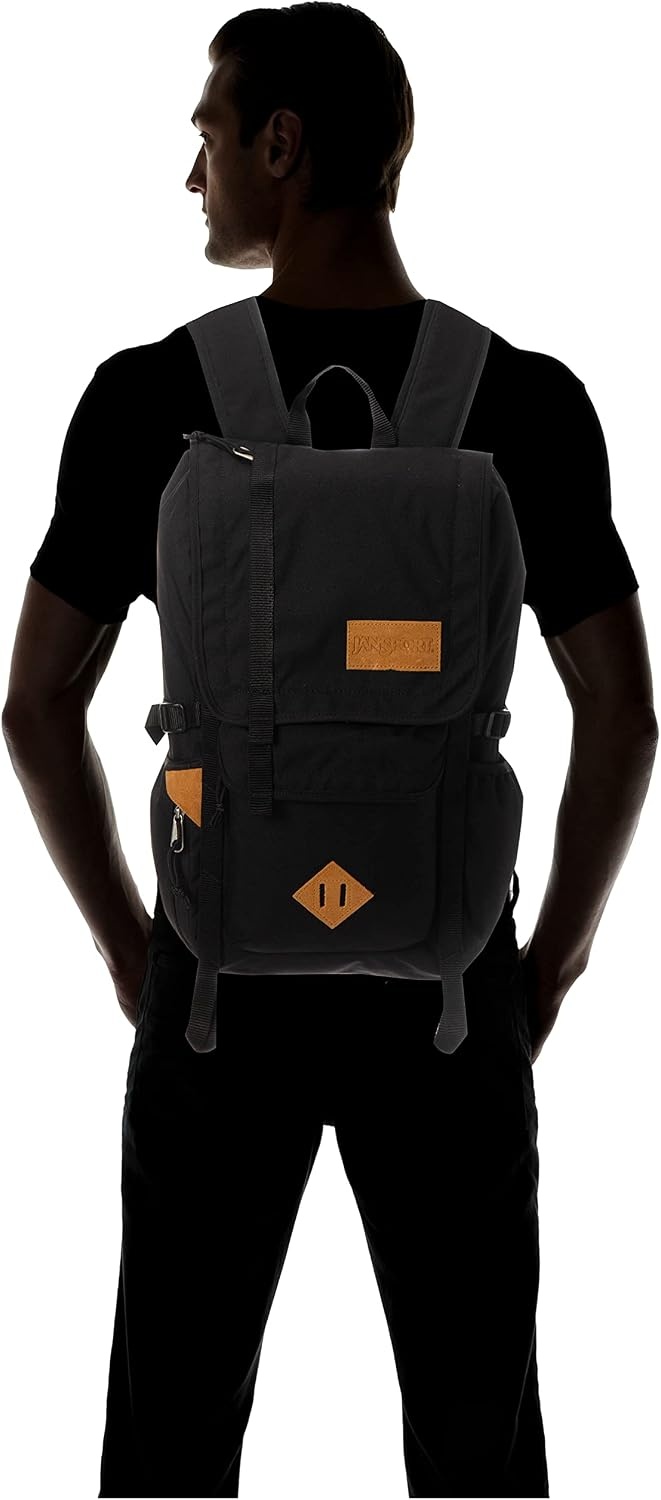 image:imageJanSport Hatchet Backpack 15inch Padded Laptop Compartment Dual Water Bottle Pockets Side Compression Straps Cargo GreenBlack