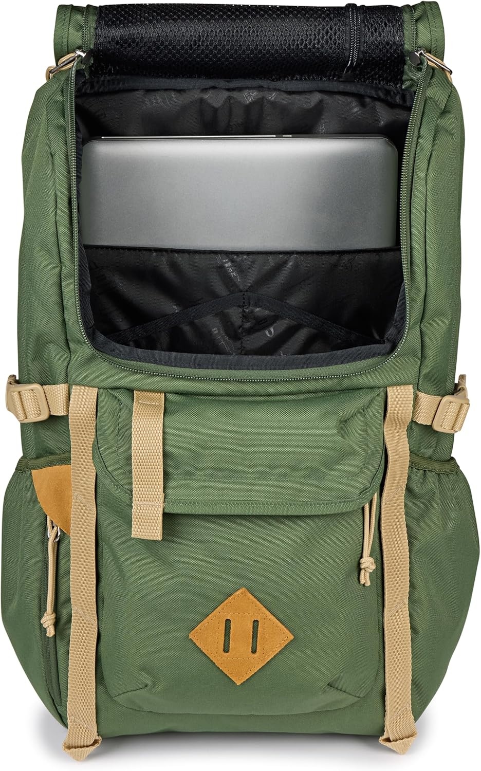 image:imageJanSport Hatchet Backpack 15inch Padded Laptop Compartment Dual Water Bottle Pockets Side Compression Straps Cargo GreenCargo Green