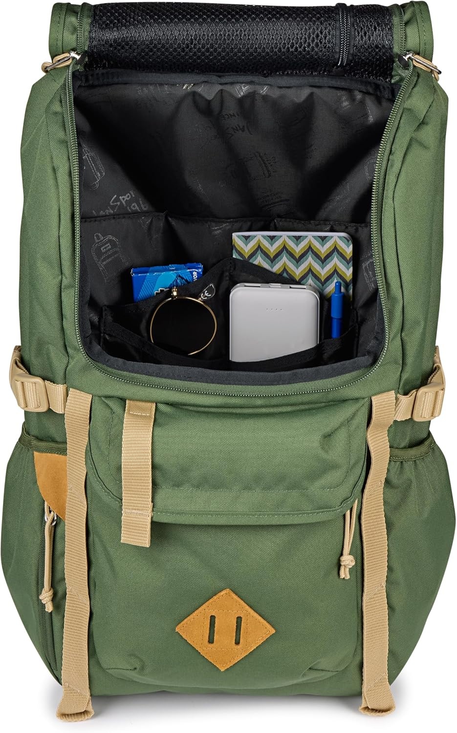 image:imageJanSport Hatchet Backpack 15inch Padded Laptop Compartment Dual Water Bottle Pockets Side Compression Straps Cargo GreenCargo Green