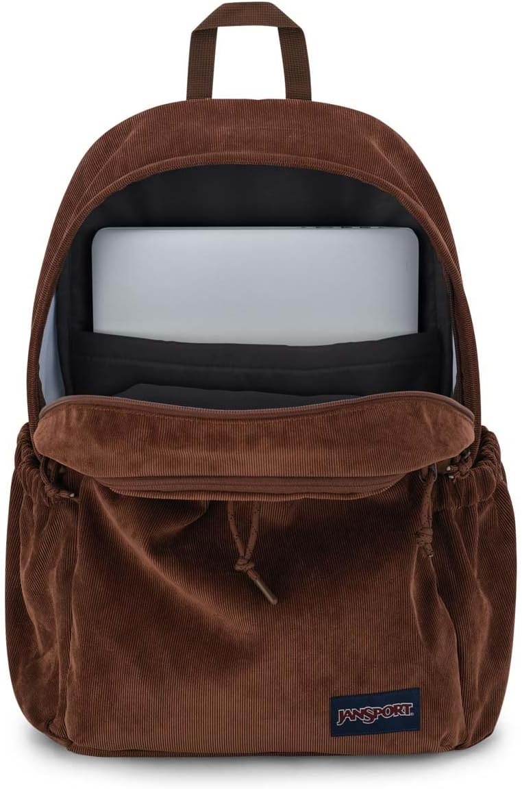 image:imageJanSport Lounge Pack FX Large Main Compartment Dual Water Bottle Pockets Front Drawcord Pocket Padded Laptop Sleeve Lavender Ash CorduroyBasic Brown