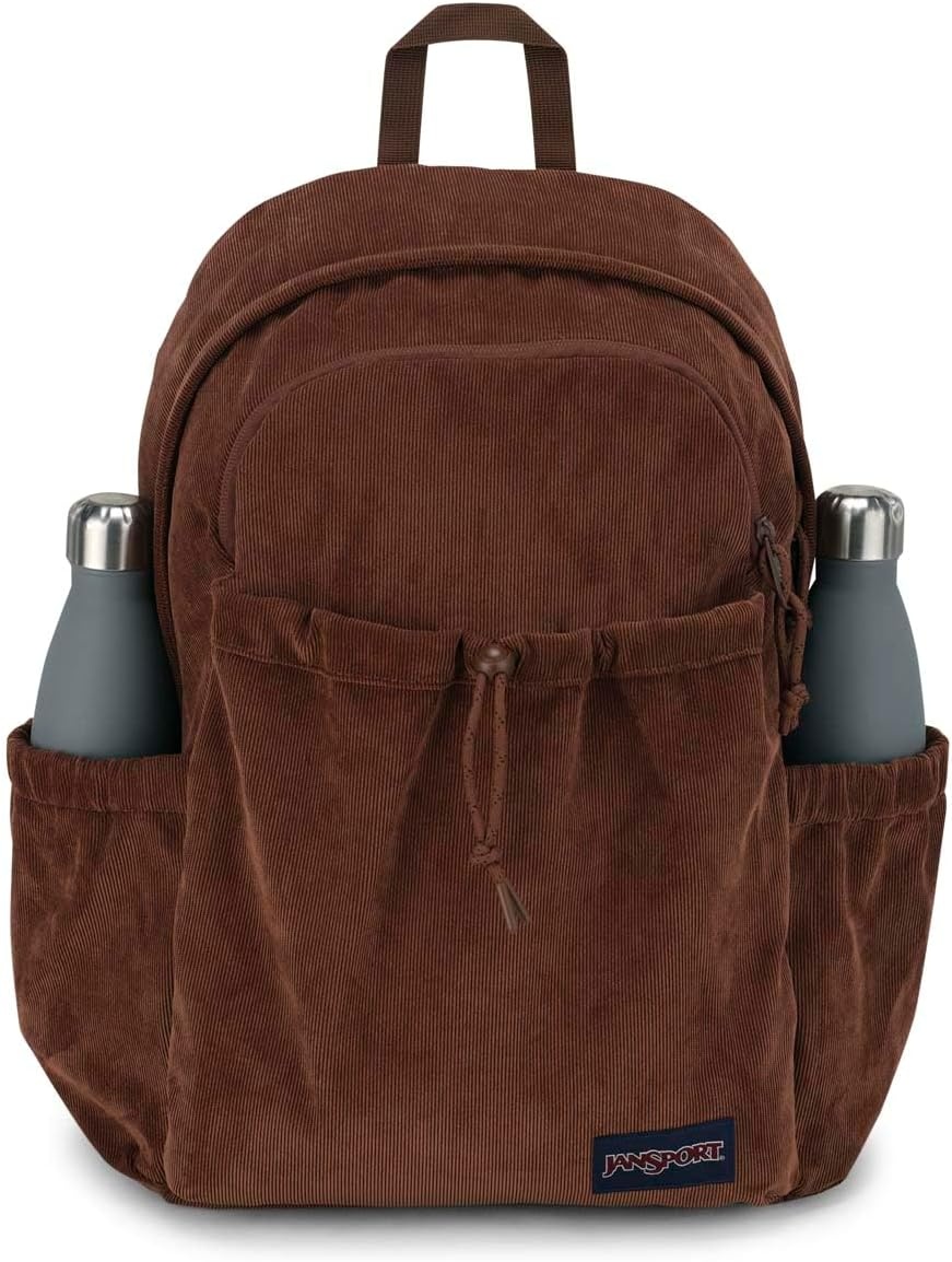 image:imageJanSport Lounge Pack FX Large Main Compartment Dual Water Bottle Pockets Front Drawcord Pocket Padded Laptop Sleeve Lavender Ash CorduroyBasic Brown