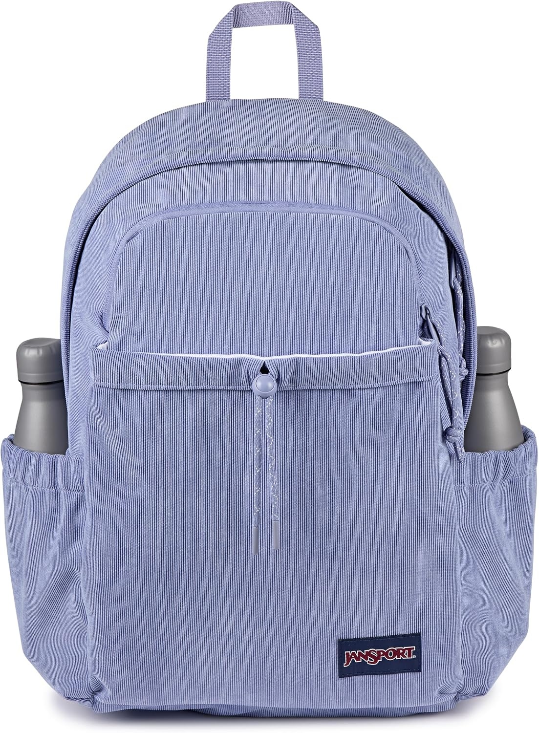 image:imageJanSport Lounge Pack FX Large Main Compartment Dual Water Bottle Pockets Front Drawcord Pocket Padded Laptop Sleeve Lavender Ash CorduroyLavender Ash Corduroy
