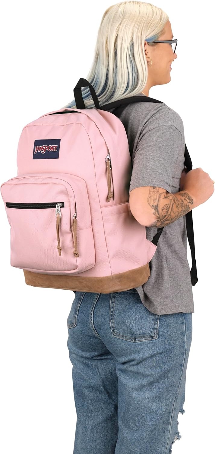 image:imageJanSport Right Pack Backpack Durable Daypack with Padded 15 Laptop Sleeve Spacious Main Compartment amp Integrated Water Bottle Pocket Sprayed Stars Pastel LilacMisty Rose