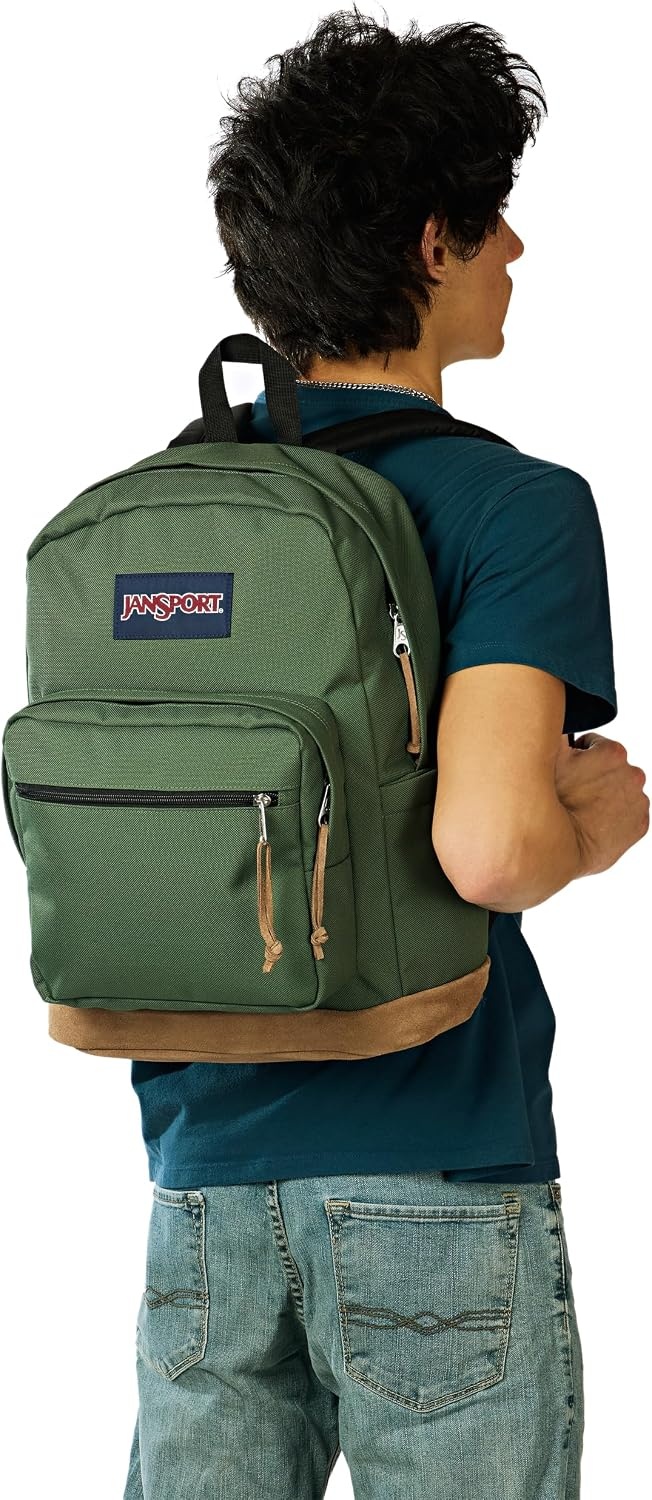 image:imageJanSport Right Pack Backpack Durable Daypack with Padded 15 Laptop Sleeve Spacious Main Compartment amp Integrated Water Bottle Pocket Sprayed Stars Pastel LilacCargo Green